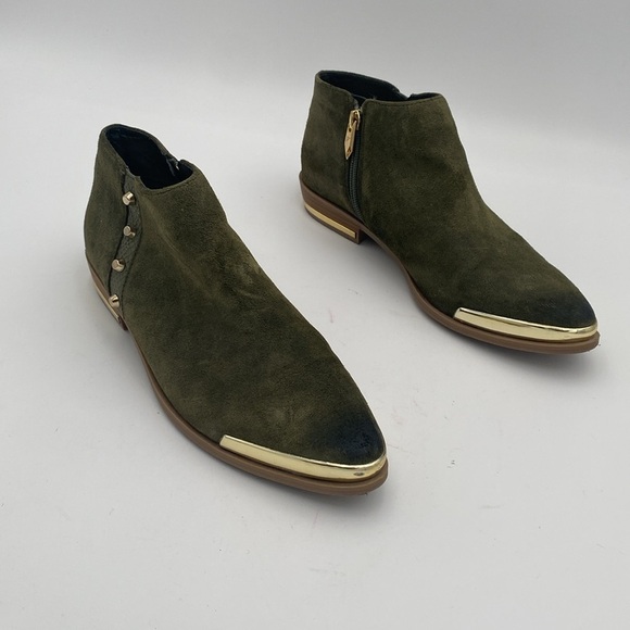 Fergie ankle boots are women 9M suede green gold details festival casual gipsy - Picture 1 of 14